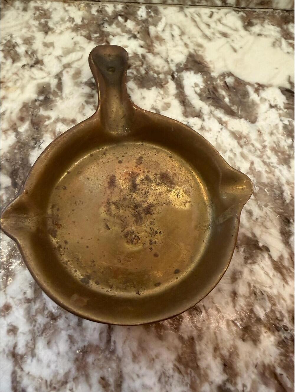 Small Brass Mini Skillet Trinket Dish Ashtray